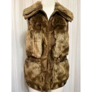 RLZ Brown Faux Fur Vest Size XXS